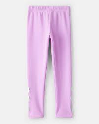 CALÇA LEGGING MENINA CARTERS ROSA CORAÇÃO NA BARRA FORRADA FLEECE