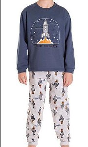 PIJAMA 2 PÇS DADOMILE FOGUETE FORRADO FLEECE