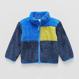 JAQUETA OKIE DOKIE SHERPA AZUL BOLSO NEON