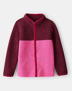 JAQUETA MENINA OSHKOSH PINK E BORDO SHERPA