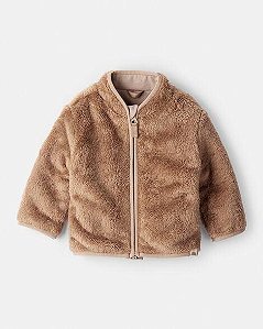 JAQUETA INFANTIL CARTERS MARROM SHERPA FORRO ALGODÃO