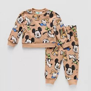 CONJ 2 PÇS DISNEY MARROM MICKEY PERSONAGENS