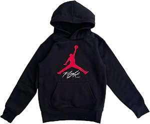 BLUSA MOLETOM AIR JORDAN PRETO BOLSO LOGO VERMELHO