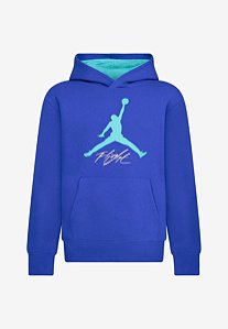 MOLETOM AIR JORDAN AZUL LOGO VERDE