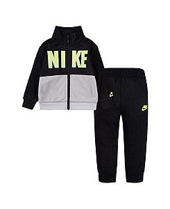 CONJ 2 PÇS MENINO NIKE PRETO LOGO NEON