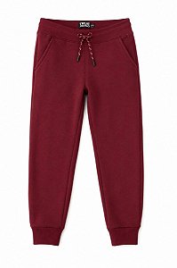 CALÇA MENINO TRUE INDIGO BORDÔ MOLETOM FORRO FLEECE