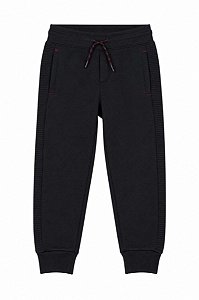 CALÇA MENINO TRUE INDIGO PRETA MOLETOM FORRO FLEECE