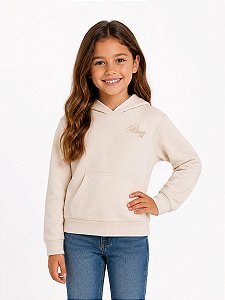 BLUSA MENINA PUMA MOLETOM COM LOGO ROSA GLITER