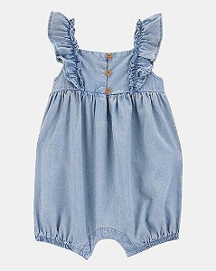 ROMPER MENINA CARTERS JEANS REGATA BOTÕES