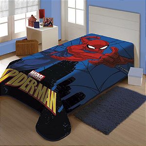 Cobertor Juvenil Raschel Spider-Man Cidade Jolitex