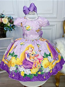 Vestido infantil sereia lilás princesa sofia festa 1 a 4 ano