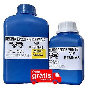 Resina Rígida Epóxi Cristal VRG5 (kit 1Kg A+B) - Vip Resinas