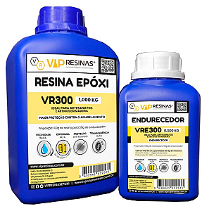 Resina Epóxi River Table VR300 (alta Espessura) kit 1,5Kg Vip Resinas