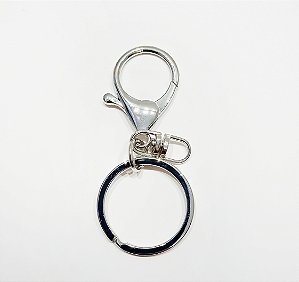 Argola Italiana com Fecho Mosquetão Lagosta - Prata (1 unidade)