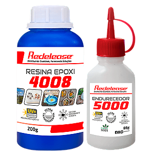 Resina Epóxi Baixa Viscosidade 4008 Redelease ULTRA TRANSPARENTE e Proteção UV Kit de 286g