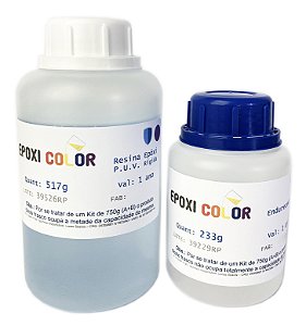 Resina Epóxi com proteção UV Baixa Viscosidade Incolor Rígida com Endurecedor (kit 750g A+B) - Epoxi Color