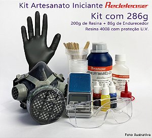 Kit Artesanato Iniciante Redelease Resina 4008 com proteção U.V. - Kit 286g