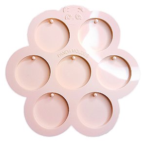 Molde De Silicone Para Resina Redondo Círculos 4cm com 7 cavidades furo