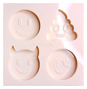 Molde De Silicone Resina Epoxi Emoji Com 4 - M - Cocozinho