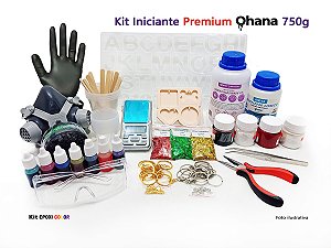 Kit Artesanato Iniciante Premium Resina Epóxi Ohana Clear 2.0 com 750g - Ohana