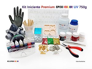 Kit Artesanato Iniciante Premium Resina Epóxi com proteção UV 750g - Epoxi Color