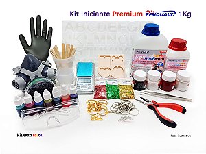 Kit Artesanato Iniciante Premium Resina Epóxi RQ 1215 com 1Kg - Resiqualy