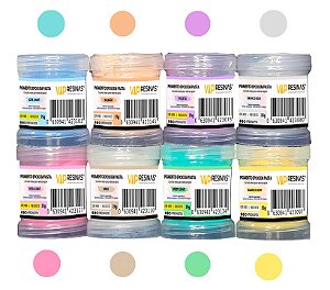 Pigmento Epóxi em Pasta - Cores Light - Kit completo 8 cores - 25g Vip Resinas