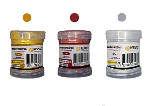 Pigmento Epóxi em Pasta - Cores  Metalizadas - Kit completo 3 cores - 25g Vip Resinas