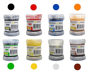 Pigmento Epóxi em Pasta - Cores Sólidas - Kit completo 8 cores - 25g - Vip Resinas