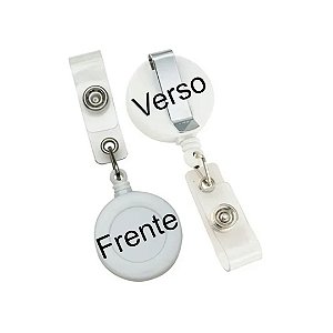 Porta Crachá Retrátil Roller Clip
