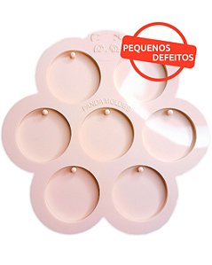BAZAR - Molde De Silicone Para Resina Redondo Círculos 4cm com 7 cavidades furo