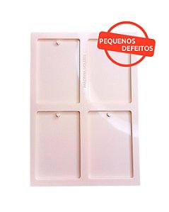 BAZAR - Molde de silicone para resina quadrado retangular foto chaveiro com 4 cavidades