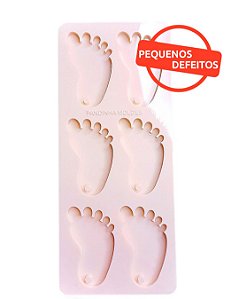BAZAR - Molde De Silicone Para Resina Pezinho 4cm Com 6 Cavidades