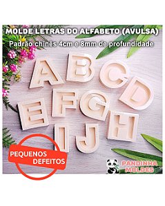 BAZAR - Molde de Silicone para Resina Letras do Alfabeto Avulsas 4cm e 8mm