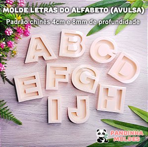 BAZAR - Molde de Silicone para Resina Letras do Alfabeto Avulsas 4cm e 8mm