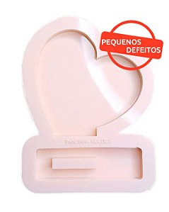 BAZAR - KIT COM 05 Moldes De Silicone Para Resina Coração Caidinho 6cm Com Base