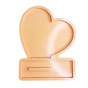 Molde De Silicone Para Resina Coração Caidinho Grande 12cm Com Base