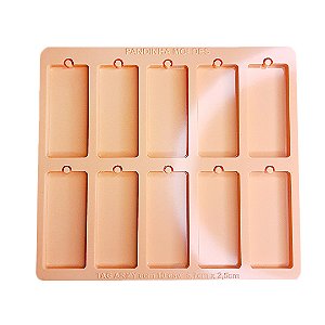 Molde De Silicone Tag Army ou Plaquinha Retangular 10 cavidades