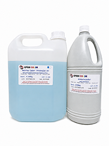 Resina Epóxi com proteção UV Baixa Viscosidade Incolor Rígida com Endurecedor (kit 6,440Kg A+B) - Epoxi Color