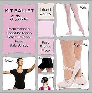 Kit Ballet Manga Curta - 5 peças