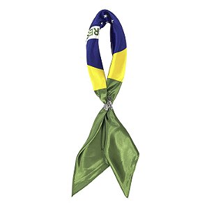 Lenço Sertanejo Bandeira Do Brasil Com Passador
