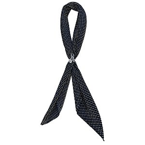 Lenço Carijó Preto com Bolinha Branca Grande