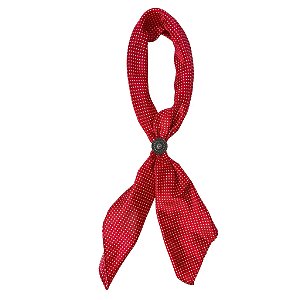 Lenço Carijó Vermelho com Bolinha Branca Grande