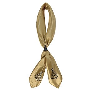 Lenço Nossa Senhora Dourado Romaria Sertanejo Com Passador