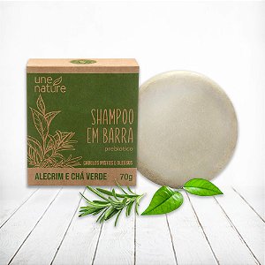 Shampoo em Barra Alecrim e Chá Verde Une Nature Arte dos Aromas 70g