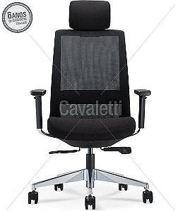 Cadeira Presidente C4 29001 AC - Syncron - Braços 3D - Base Alumínio - Cavaletti