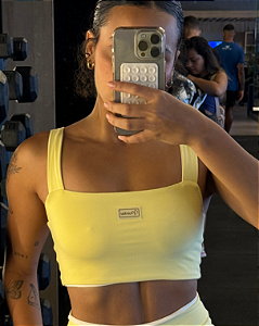 Cropped Ana Dupla Face Amarelo Manteiga c/ Off White