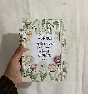 Caderno Floral Vintage Personalizado Bege