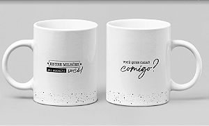 Caneca Branca Entre milhões - Quer namorar comigo