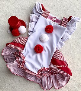 Conjunto Moana Baby. Tapa Fralda Saia RN a 1 ano - Menina Bordada